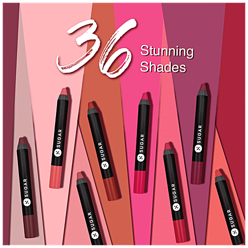 Sugar Cosmetics Matte As Hell Crayon Lipstick - Warm-toned Light Coral, Highly Pigmented, Long Lasting, 2.8 g 27 Sunny Randall 