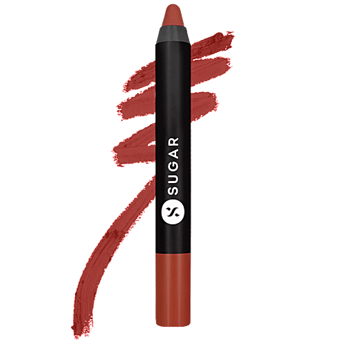 Sugar Cosmetics Matte As Hell Crayon Lipstick - Peachy Brown, Highly Pigmented, Long Lasting, 2.8 g 29 Molly Brown