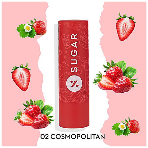 Sugar Cosmetics Tipsy Lips Moisturising Balm - For Smooth & Plump Lips, Relieves Dryness, Promotes Cell Repair, 4.5 g 02 Cosmopolitan 