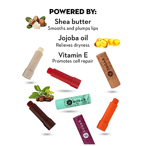 Sugar Cosmetics Tipsy Lips Moisturizing Balm - For Smooth & Plump Lips, Relieves Dryness, Promotes Cell Repair, 4.5 g 07 Bramble 