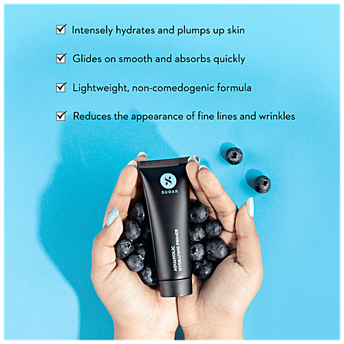 Sugar Cosmetics Aquaholic Hydrating Primer - Lightweight, Non-comedogenic, Reduces Wrinkles & Fine Lines, 50 g