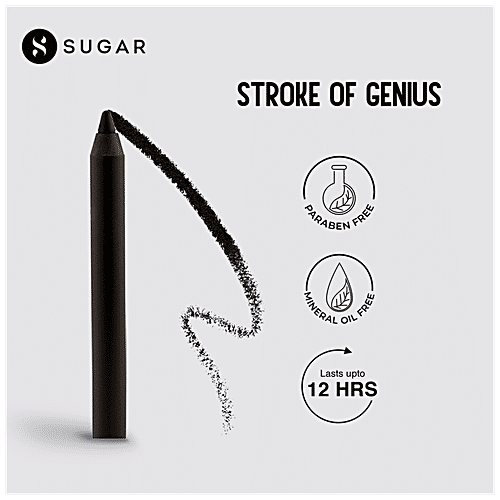 Sugar Cosmetics Stroke Of Genius Heavy-duty Kohl - Smear-proof & Water-resistant, 1.2 g 01 Back To Black 