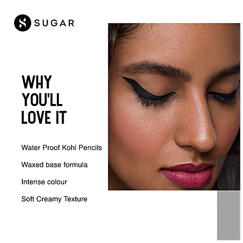 Sugar Cosmetics Stroke Of Genius Heavy-duty Kohl - Smear-proof & Water-resistant, 1.2 g 01 Back To Black 