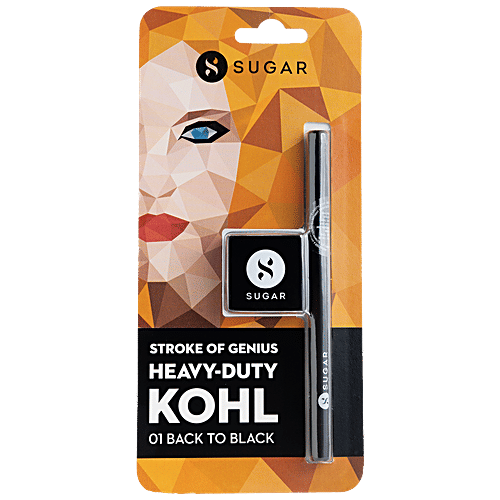 Sugar Cosmetics Stroke Of Genius Heavy-duty Kohl - Smear-proof & Water-resistant, 1.2 g 01 Back To Black 