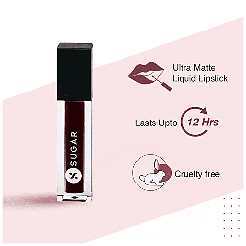Sugar Cosmetics Smudge Me Not Liquid Mini Lipstick - Highly Pigmented, 1.1 ml 25 Very Mulberry 