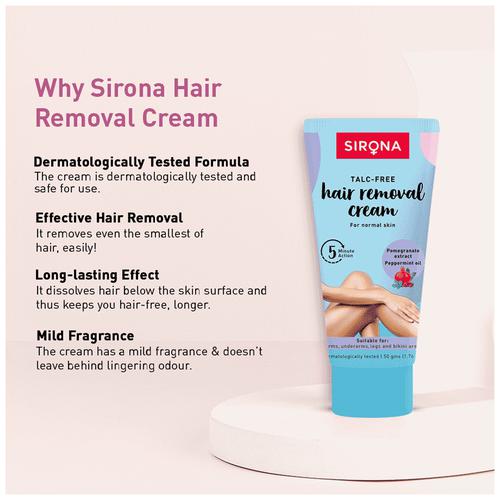Buy SIRONA Talc-Free Hair Removal Cream for Normal Skin with Green Tea Tea  Tree & Peppermint Oil Online at Best Price of Rs  - bigbasket
