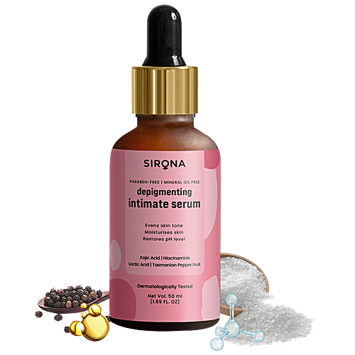 SIRONA Intimate Lightening Serum for Underarms, Inner Thighs, Knees And Bikini Area for Women - 30 ml, 50 ml Bottle