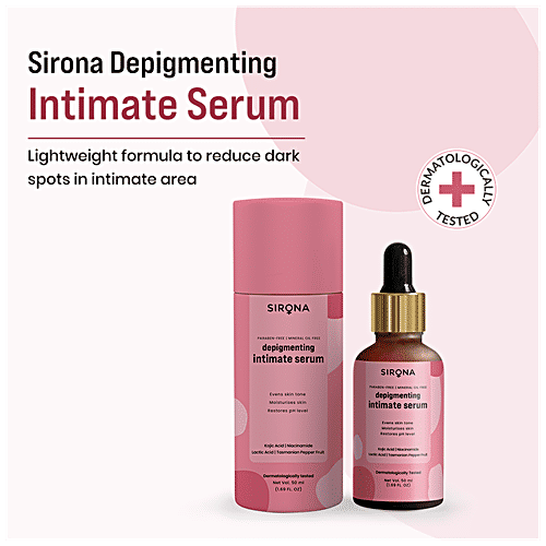 SIRONA Intimate Lightening Serum for Underarms, Inner Thighs, Knees And Bikini Area for Women - 30 ml, 50 ml Bottle