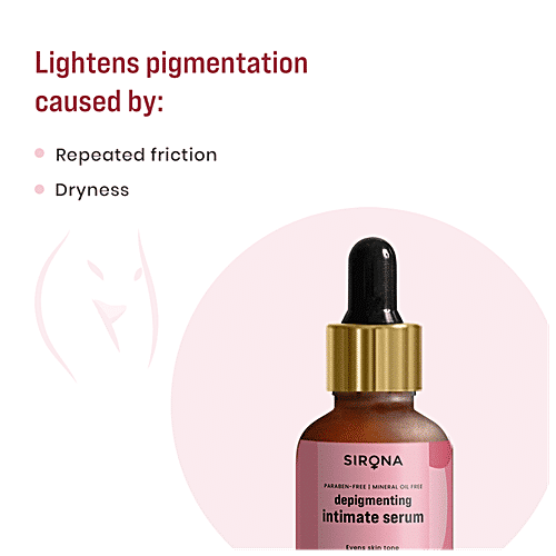 SIRONA Intimate Lightening Serum for Underarms, Inner Thighs, Knees And Bikini Area for Women - 30 ml, 50 ml Bottle