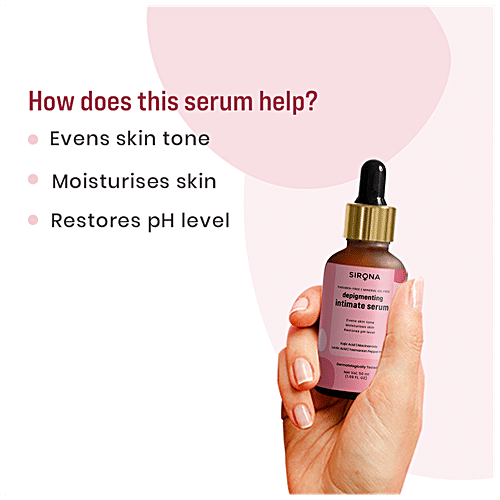 SIRONA Intimate Lightening Serum for Underarms, Inner Thighs, Knees And Bikini Area for Women - 30 ml, 50 ml Bottle