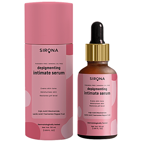 SIRONA Intimate Lightening Serum for Underarms, Inner Thighs, Knees And Bikini Area for Women - 30 ml, 50 ml Bottle