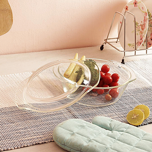 Buy Femora Borosilicate Glass Casserole Multipurpose, Microwave Safe