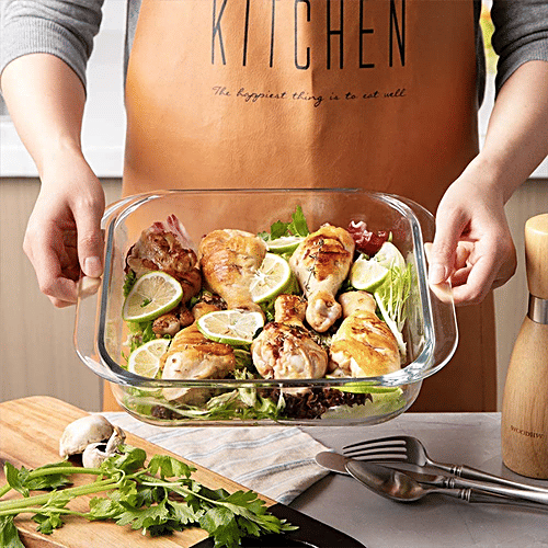 Buy Femora Borosilicate Glass Baking Dish Square, Microwave Oven Safe