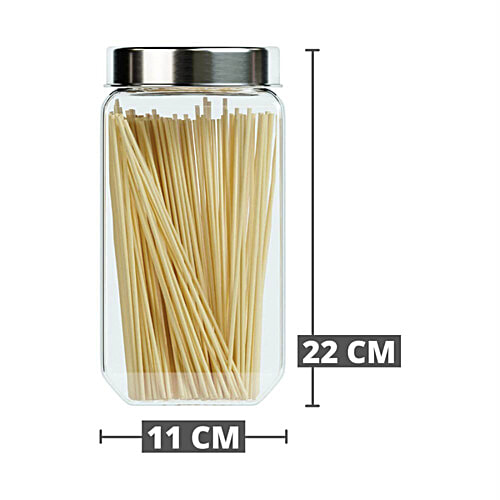 Buy Femora Octo Kitchen Storage Jars Clear Glass, For Storing Pulses