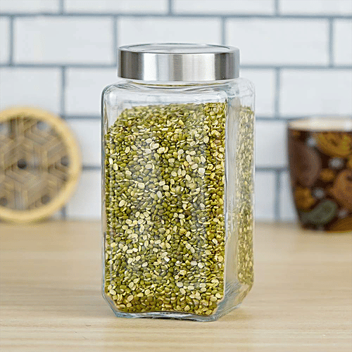 Buy Femora Glass Storage Jar Transparent, Multipurpose, For Grains
