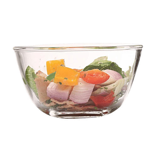 Femora Borosilicate Glass Mixing Bowl - Microwave Safe, For Serving, Storing, Baking, 400 ml (1 pc) 