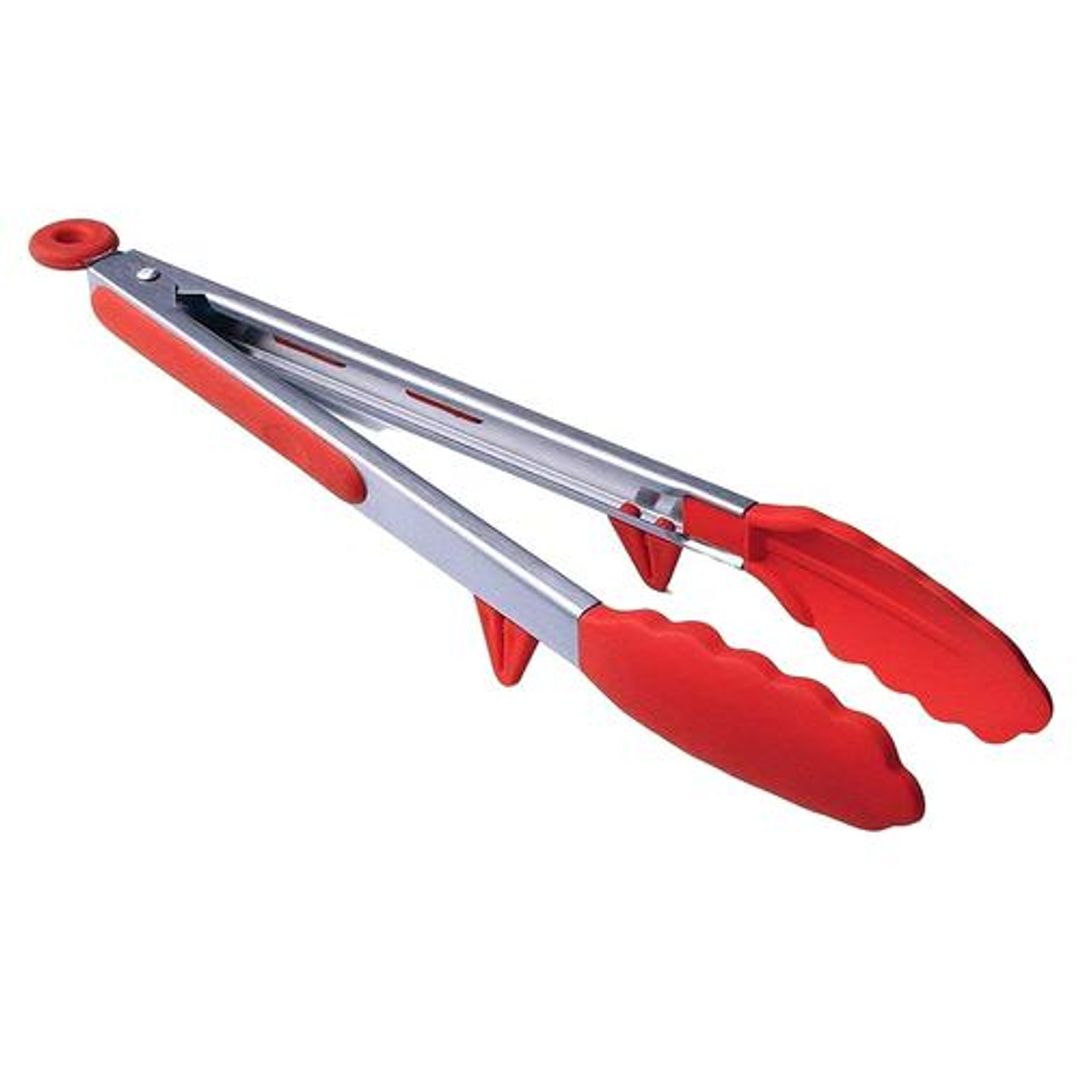 Femora Virign Silicone Food Tongs With Hook - 23 cm , For Handling Hot/Cold Food, 1 pc 