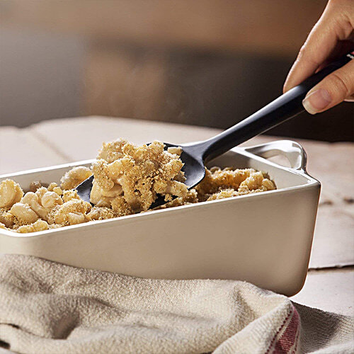 Femora Premium Virgin Silicone Big Spatula With Grip Handle - For Cooking, Mixing, Baking Use,  Black, 1 pc  