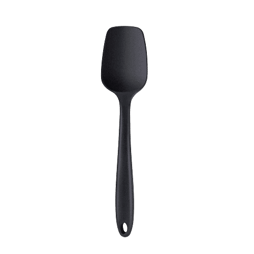 Femora Premium Virgin Silicone Big Spatula With Grip Handle - For Cooking, Mixing, Baking Use,  Black, 1 pc  