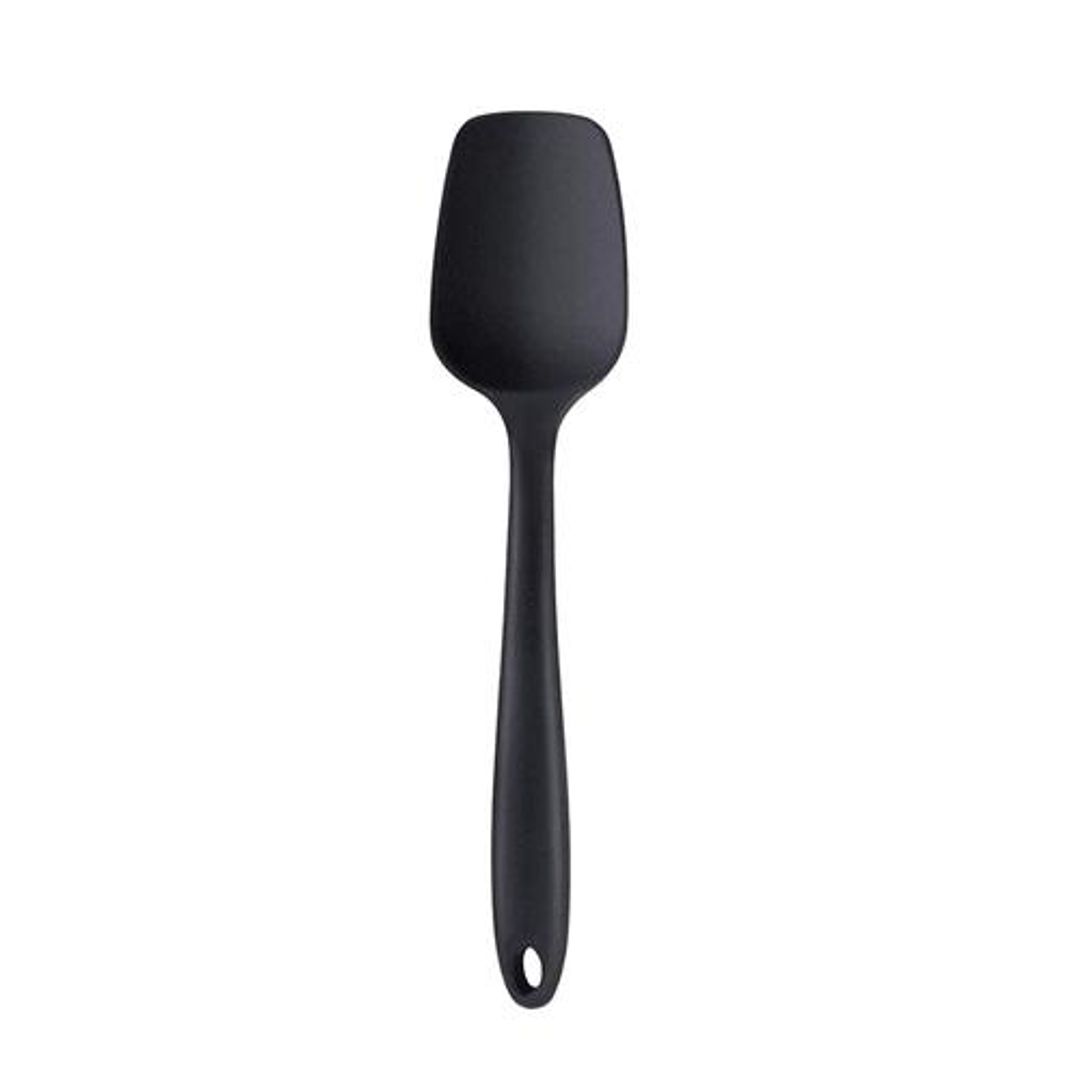 Femora Premium Virgin Silicone Big Spatula With Grip Handle - For Cooking, Mixing, Baking Use,  Black, 1 pc 