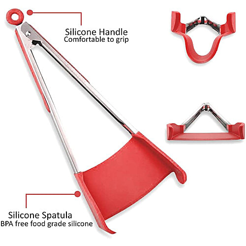 Femora Premium Silicone Food Tong with Holder - 23 cm , For Handling Hot/Cold Food, 1 pc  