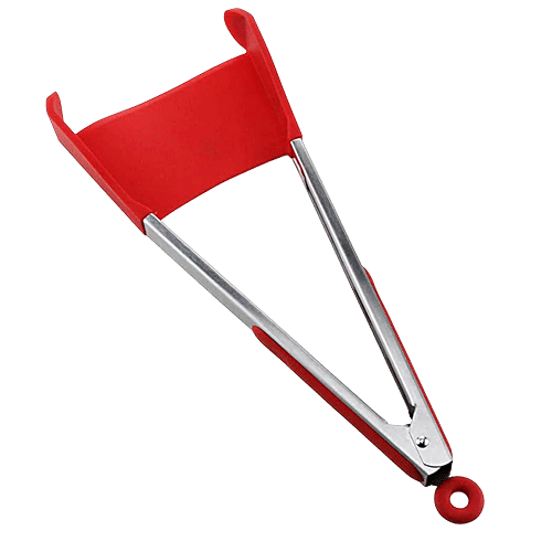 Femora Premium Silicone Food Tong with Holder - 23 cm , For Handling Hot/Cold Food, 1 pc  