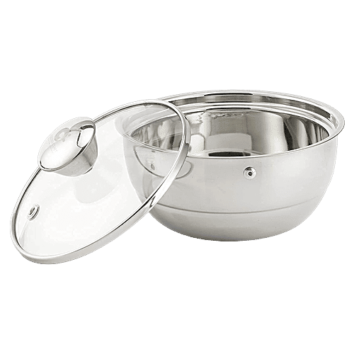 Femora Stainless Steel Curry Bowls - Large Size, Double Wall Insulated Server, Silver, 1.5 L (1 pc) 