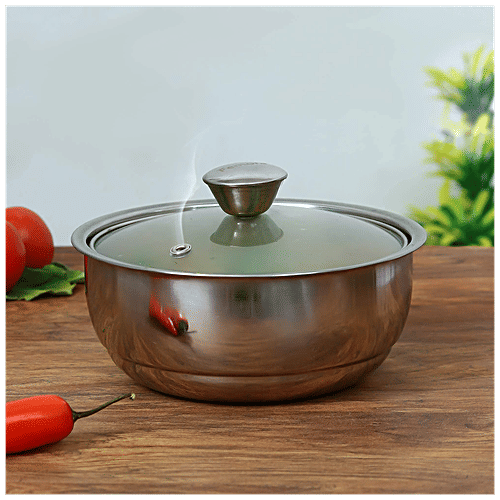Buy Femora Stainless Steel Curry Bowls Double Wall Insulated Server, Silver Online at Best