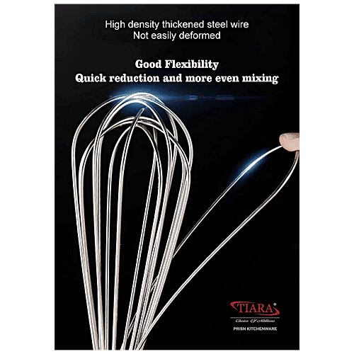 Tiara Stainless Steel Whisk - Kitchen Tool For Blending, Beating, Stirring, 20 cm, 52 g (1 pc) 