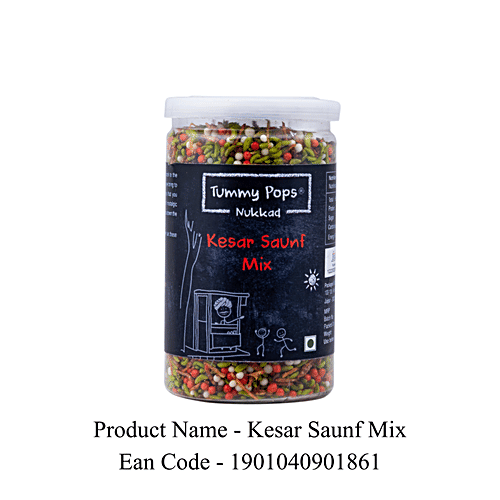 Tummy Pops Mouth Freshener/ Mukhwas - Nukkad Kesar Saunf Mix, Aromatic, After Meal Digestive, 90 g  