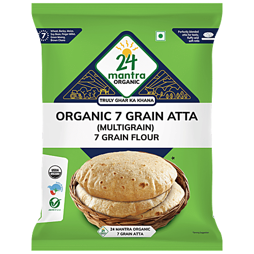 24 Mantra Organic 7 Grain Atta/Multigrain, 1 kg  