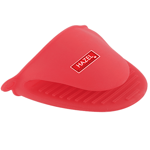 Hazel Silicone Pinch Grip Mitts- For Oven Use, Heat Resistant Kitchen Pot Holder, Red, 2 pcs  