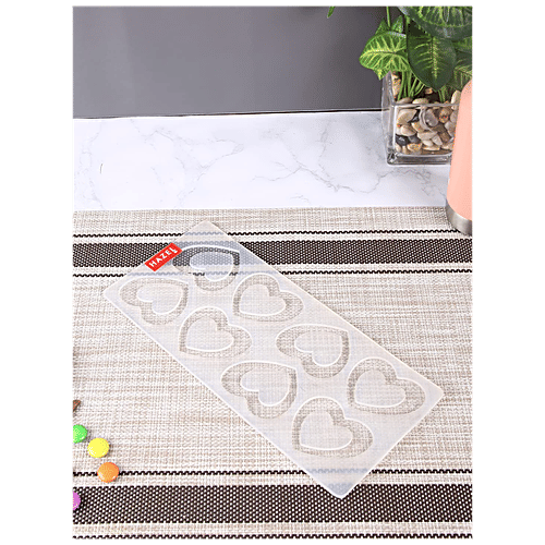 Hazel Silicone Cake Decoration Mould -  Heart Shape, 8 Cavities, Microwave Safe, Baking Tool, White, 1 pc  