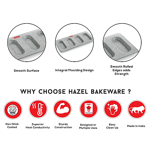 Hazel Aluminium Pastry/Cake Mould - Round, Granite Finish, Non Stick, Microwave Safe, Grey, 1 pc  