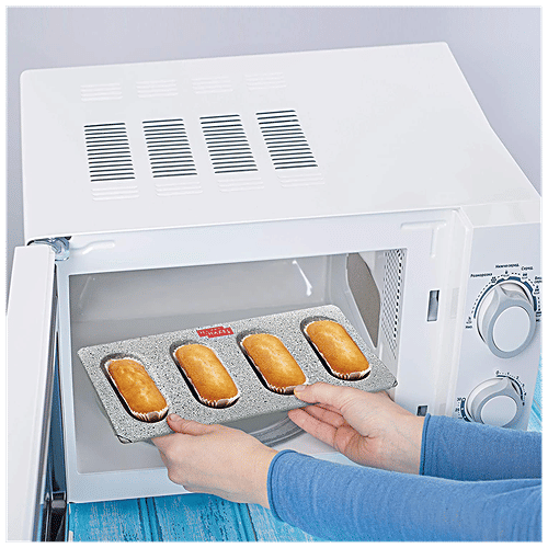 Hazel Aluminium Pastry/Cake Mould - Round, Granite Finish, Non Stick, Microwave Safe, Grey, 1 pc  