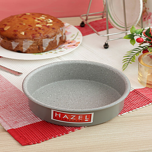 Buy HAZEL Cake Mould Heavy Gauge, Round Shaped, Baking Tin For Microwave, OTG, Red Online at