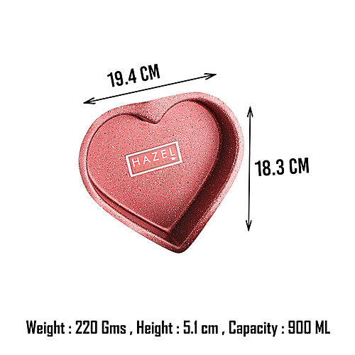Buy HAZEL Cake Mould Heavy Gauge, Heart Shaped, Baking Tin For Microwave, OTG, Red Online at
