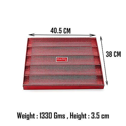 Hazel Long French Bread Tray - Heavy Gauge, Aluminized Steel, Non Stick, For Baguettes, Red, 1 pc  