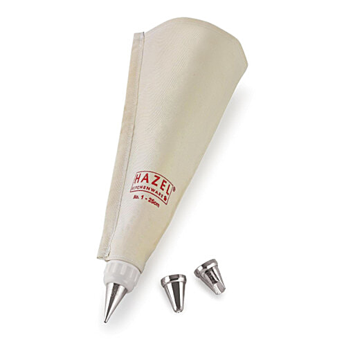 Hazel Piping Bags With Nozzles Set - Reusable, For Cake,Muffins Decoration, Small, White, 4 pcs  