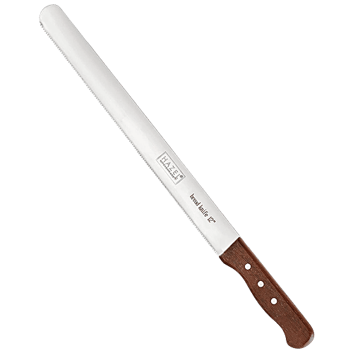 Hazel Bread Knife - Narrow Teeth, Wooden Handle, 30 cm, 1 pc  