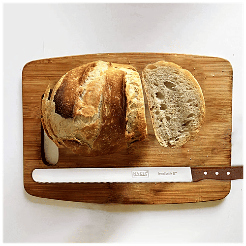 Hazel Bread Knife - Narrow Teeth, Wooden Handle, 30 cm, 1 pc  