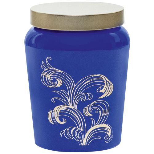 Yera Storage Jar - With Metallic Lid, Golden Foil Printed, For Multipurpose Use, 750 ml (Set of 2) 