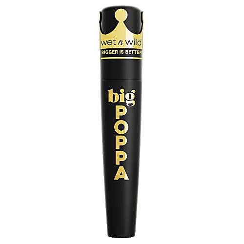Wet N Wild Big Poppa Mascara - Infused With Castor Oil, Volumizing, 10 ml Blackest Black 