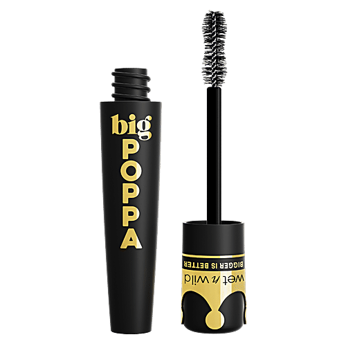 Wet N Wild Big Poppa Mascara - Infused With Castor Oil, Volumizing, 10 ml Blackest Black 