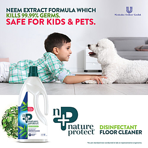 Nature Protect Disinfectant Floor Cleaner -  Neem, For Floor & Surfaces, Kills Germs & Viruses, 1.8 L  