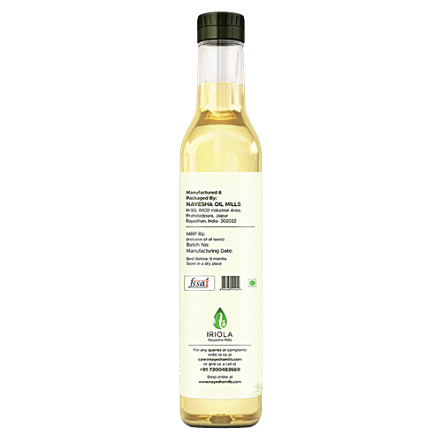 Iriola Nayesha Mills Sesame Oil - Wood Pressed, For Dressing, Cooking, Frying, 500 ml  