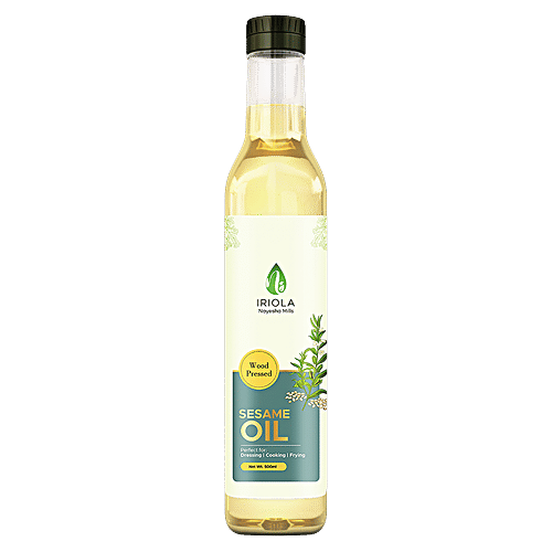 Iriola Nayesha Mills Sesame Oil - Wood Pressed, For Dressing, Cooking, Frying, 500 ml  