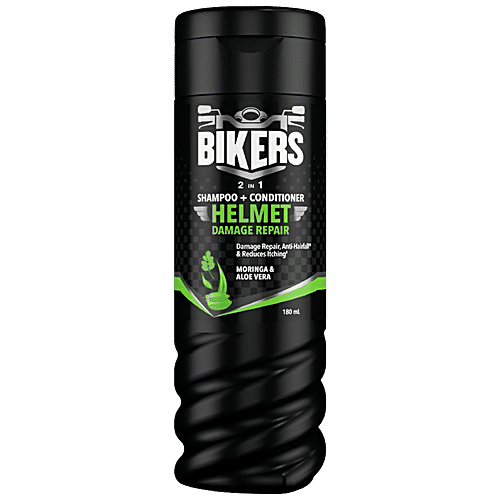 Biker's Helmet Damage Repair 2-In-1 Shampoo + Conditioner - Anti-Hairfall, Reduces Itching & Odour, For Men, 180 ml