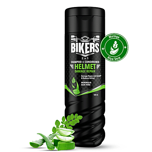 Biker's Helmet Damage Repair 2-In-1 Shampoo + Conditioner - Anti-Hairfall, Reduces Itching & Odour, For Men, 180 ml