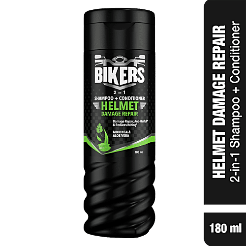 Biker's Helmet Damage Repair 2-In-1 Shampoo + Conditioner - Anti-Hairfall, Reduces Itching & Odour, For Men, 180 ml